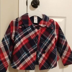 Gymboree Red and Blue Plaid Toddler Jacket